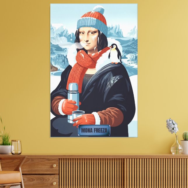 Funny Mona Art Parody Canvas Print (Insitu(LivingRoom))
