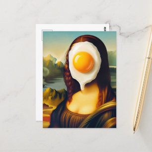 Funny Mona Lisa Egg on Face Postcard