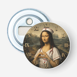 Funny Mona Lisa Nurse RN & Nursing Office Decor  Bottle Opener