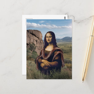 Funny Mona Lisa On Safari Postcard
