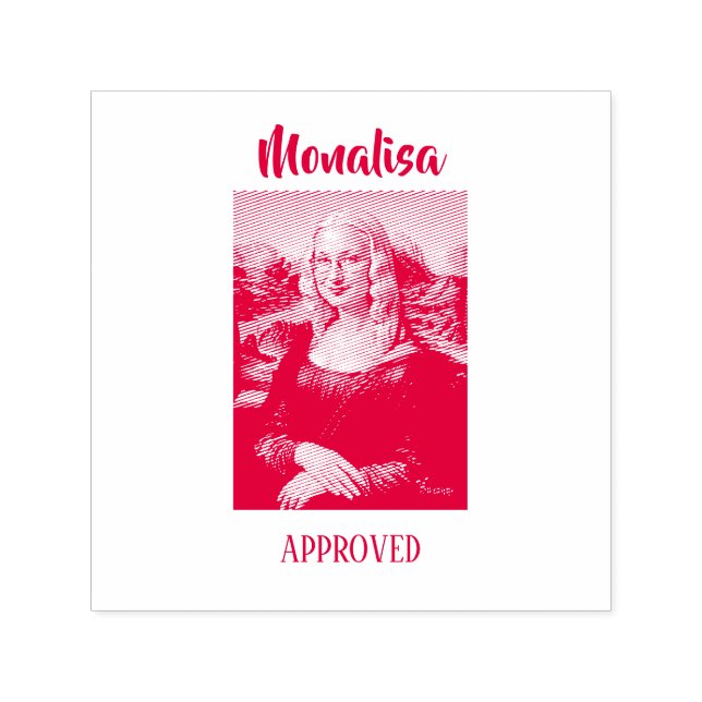 Funny Mona Lisa Parody Art Self-inking Stamp (Design)