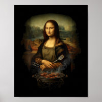 Funny Mona Lisa Tmaster Bbq Smoker Grill Party