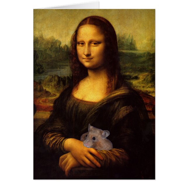 Funny Mona Lisa With Sweet Hamster (Front)