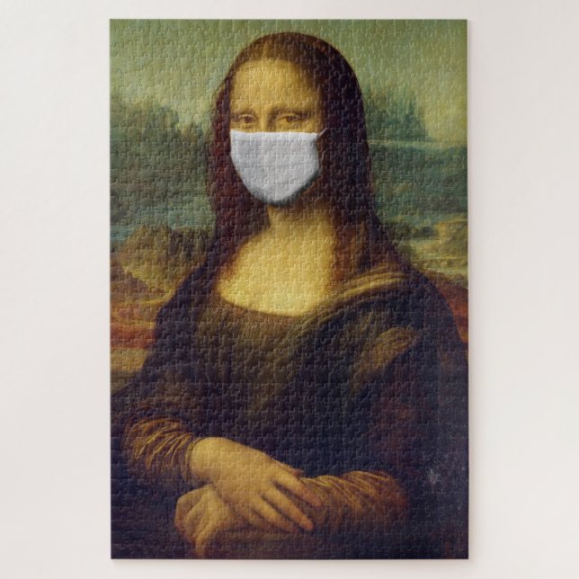 Funny Monalisa Wears Coronavirus Facial Mask Jigsaw Puzzle (Vertical)