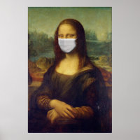 Funny Monalisa Wears Coronavirus Facial Mask