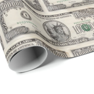 Funny Money Million Dollar Rich Vibes Print Wrapping Paper