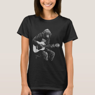 Funny Monkey Acoustic Guitar Music Lover Men Women T-Shirt