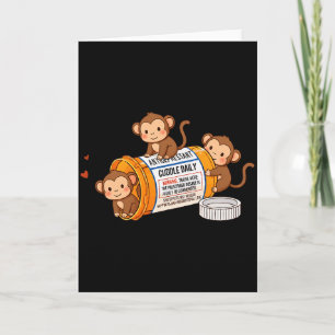 Funny Monkey Anti Depressant Zoo Boys Girls Kids P Card
