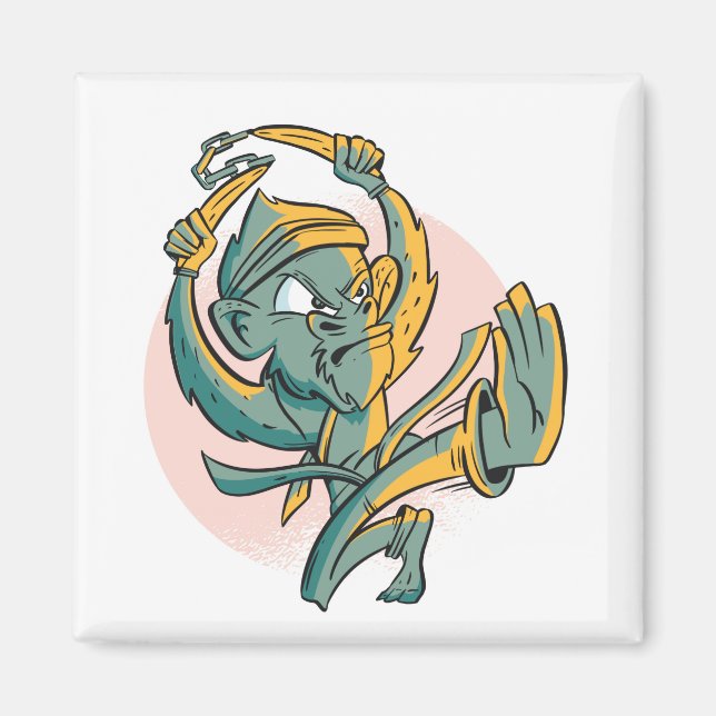 Funny Monkey Banana Fighter Magnet (Front)