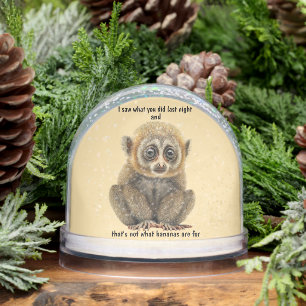 Funny Monkey Banana Humour Snowglobe