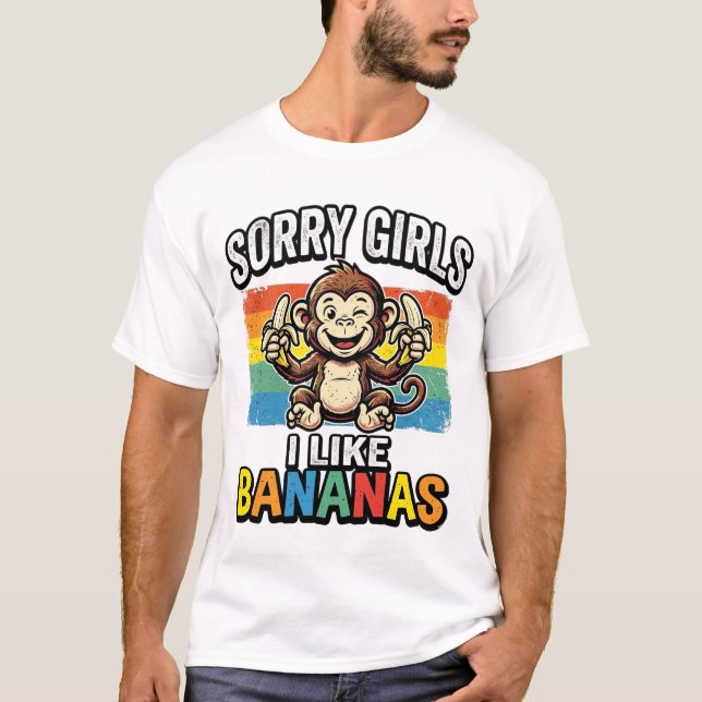 Funny Monkey Banana Vintage Engraving Shirt Design (Front)