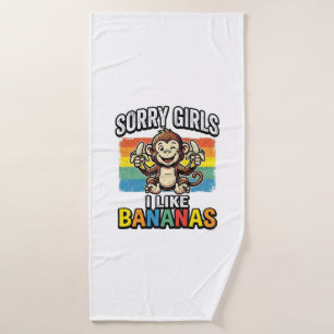 Funny Monkey Banana Vintage Engraving Shirt Design Bath Towel