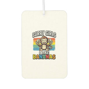 Funny Monkey Banana Vintage Engraving Shirt Design Car Air Freshener