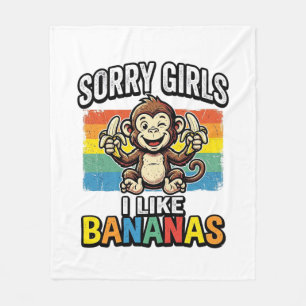 Funny Monkey Banana Vintage Engraving Shirt Design Fleece Blanket