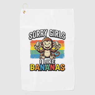 Funny Monkey Banana Vintage Engraving Shirt Design Golf Towel