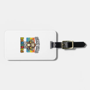 Funny Monkey Banana Vintage Engraving Shirt Design Luggage Tag