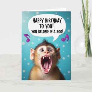 Funny Monkey Birthday Card