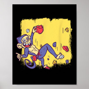 Funny Monkey Bouldering And Rock Climbing  Poster