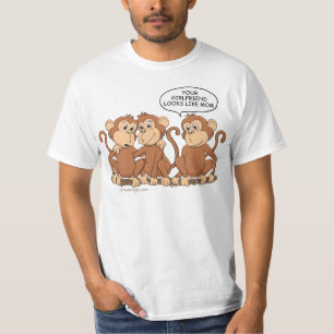 Funny Monkey Cartoon Design T-Shirt