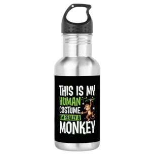 Funny Monkey Costume Halloween Vector 532 Ml Water Bottle