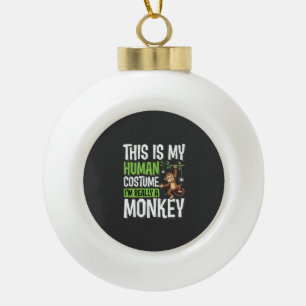 Funny Monkey Costume Halloween Vector Ceramic Ball Christmas Ornament
