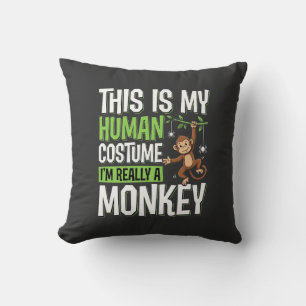 Funny Monkey Costume Halloween Vector Cushion