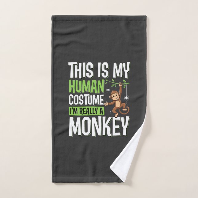 Funny Monkey Costume Halloween Vector Hand Towel (Hand Towel)