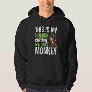 Funny Monkey Costume Halloween Vector Hoodie