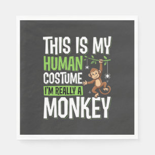Funny Monkey Costume Halloween Vector Napkin
