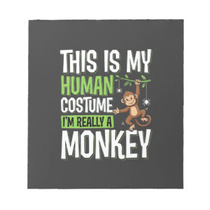 Funny Monkey Costume Halloween Vector Notepad