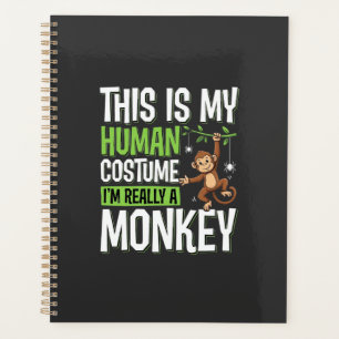 Funny Monkey Costume Halloween Vector Planner