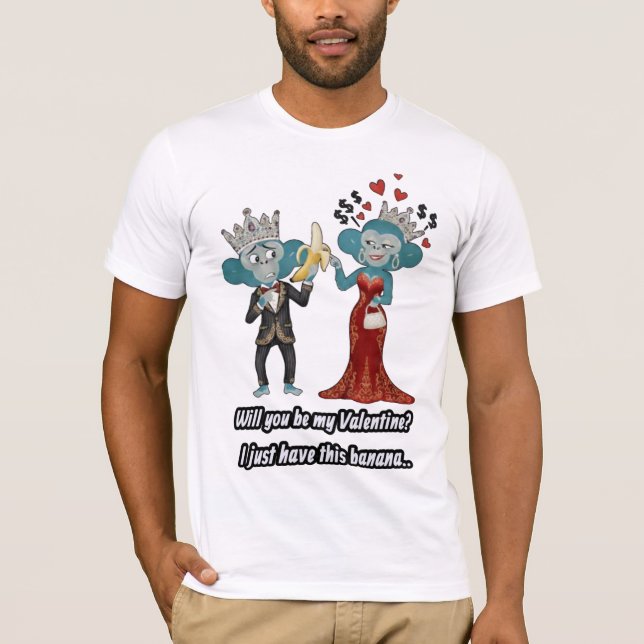 Funny monkey couple valentine's day T-Shirt (Front)