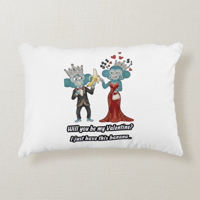 Funny monkey couple valentine's day T-Shirt Decorative Cushion (Front)