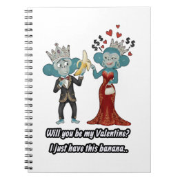 Funny monkey couple valentine's day T-Shirt Notebook