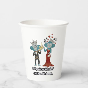 Funny monkey couple valentine's day T-Shirt Paper Cups