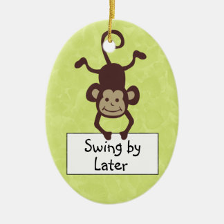Funny Monkey Door Hanger Ceramic Tree Decoration