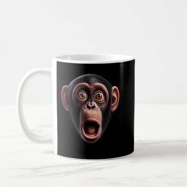 Funny Monkey Face chimpanzee Coffee Mug (Left)