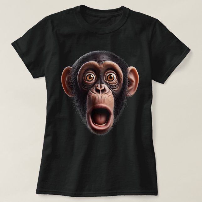 Funny Monkey Face chimpanzee T-Shirt (Design Front)