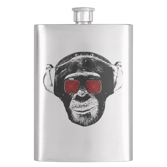 Funny monkey hip flask (Front)