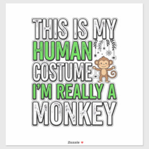 Funny Monkey Human Costume Halloween Shirt Design_
