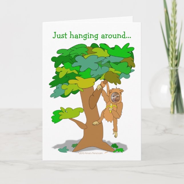 Funny Monkey in a Tree Custom Photo Face Template (Front)