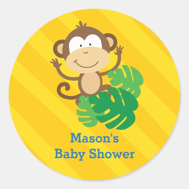 Funny Monkey in the Jungle Personalised Sticker (Front)