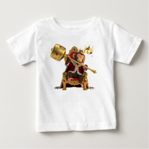 Funny Monkey King Sleeping on Golden Royal Throne Baby T-Shirt