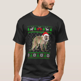 Funny Monkey Lights Ugly Sweater Christmas Tree An