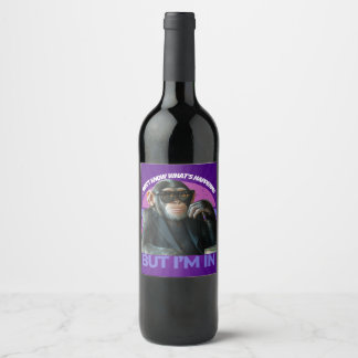 Funny Monkey Meme | Retro Minimalist Candy Jar Wine Label