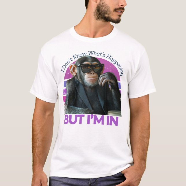 Funny Monkey Meme | Retro Minimalist  T-Shirt (Front)