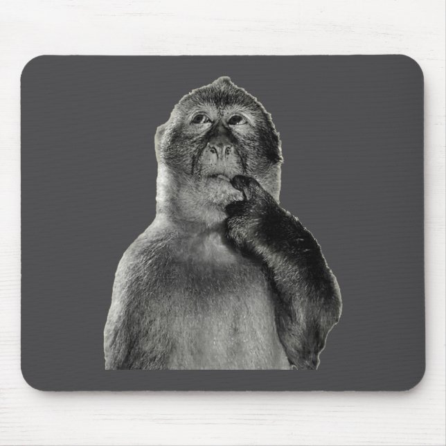 Funny Monkey Meme With Retro Odore Humor Art Style Mouse Pad (Front)
