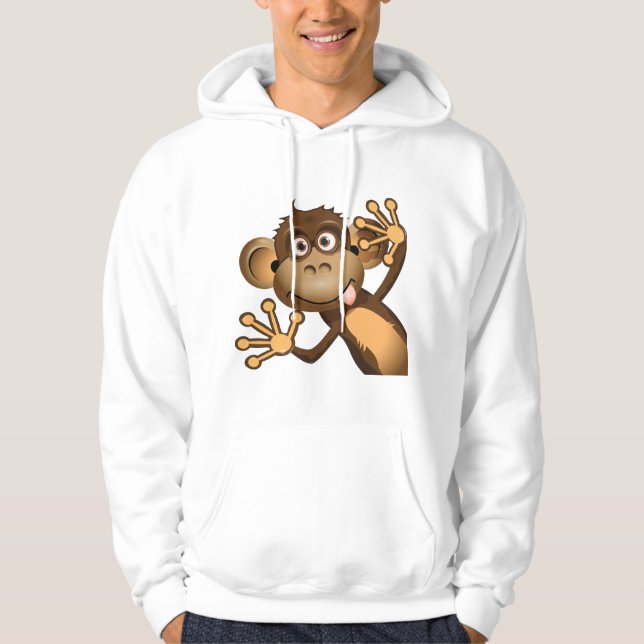 Funny Monkey Mens Hoodie (Front)
