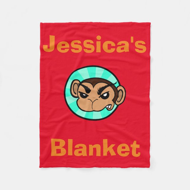 FUNNY MONKEY PERSONALIZED FLEECE BLANKET (Front)