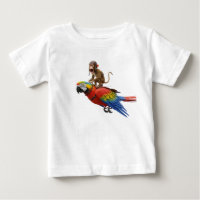 Funny Monkey Pilot Riding a Vibrant Scarlet Macaw 